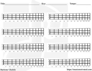 Blank baritone ukulele chord chart