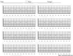 Blank guitar chords chart
