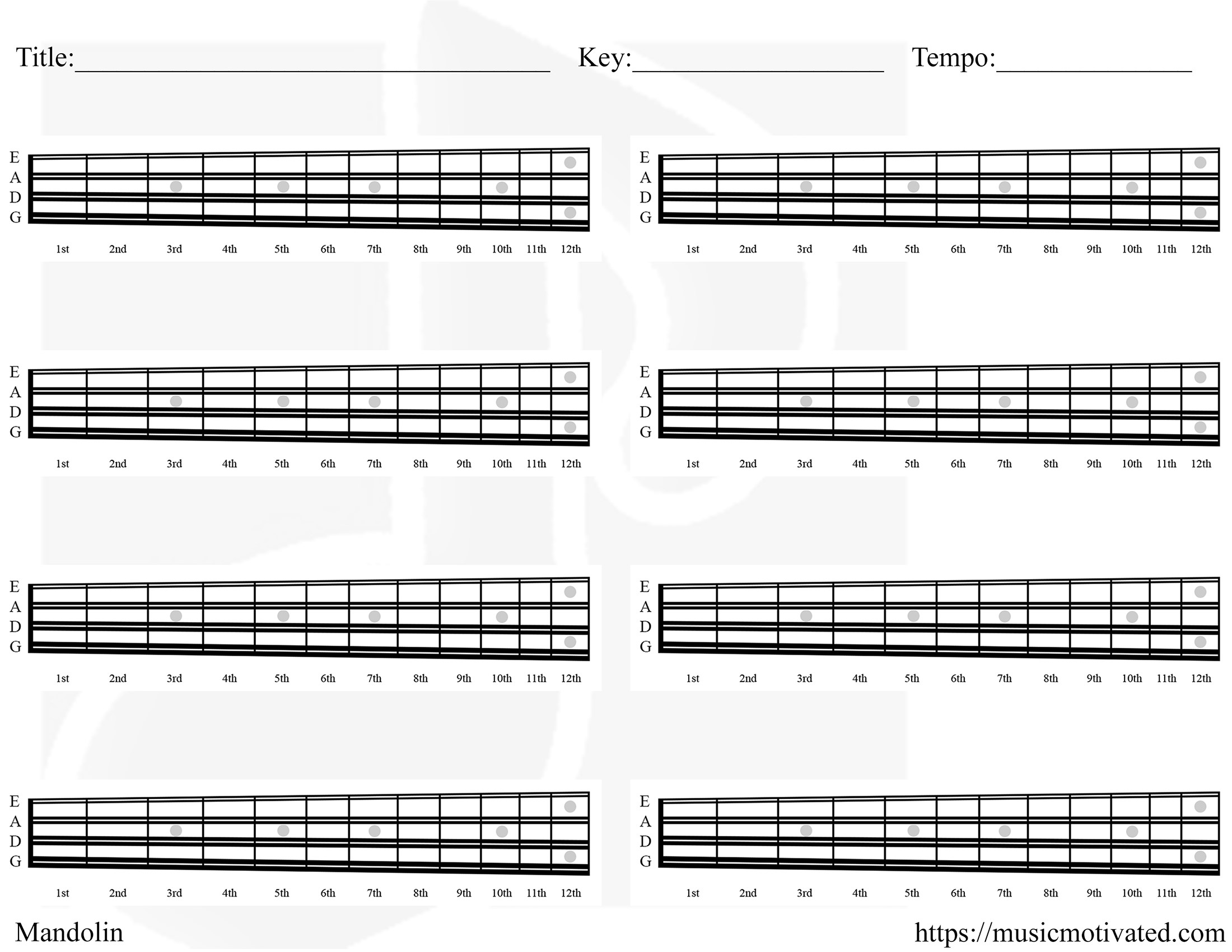 Blank Chord Tabs For All Instruments