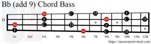 B (add 9) chord Bass